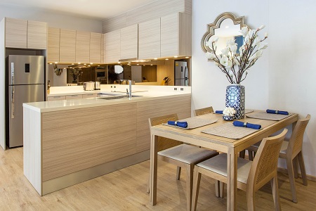 cocina abierta al salón
